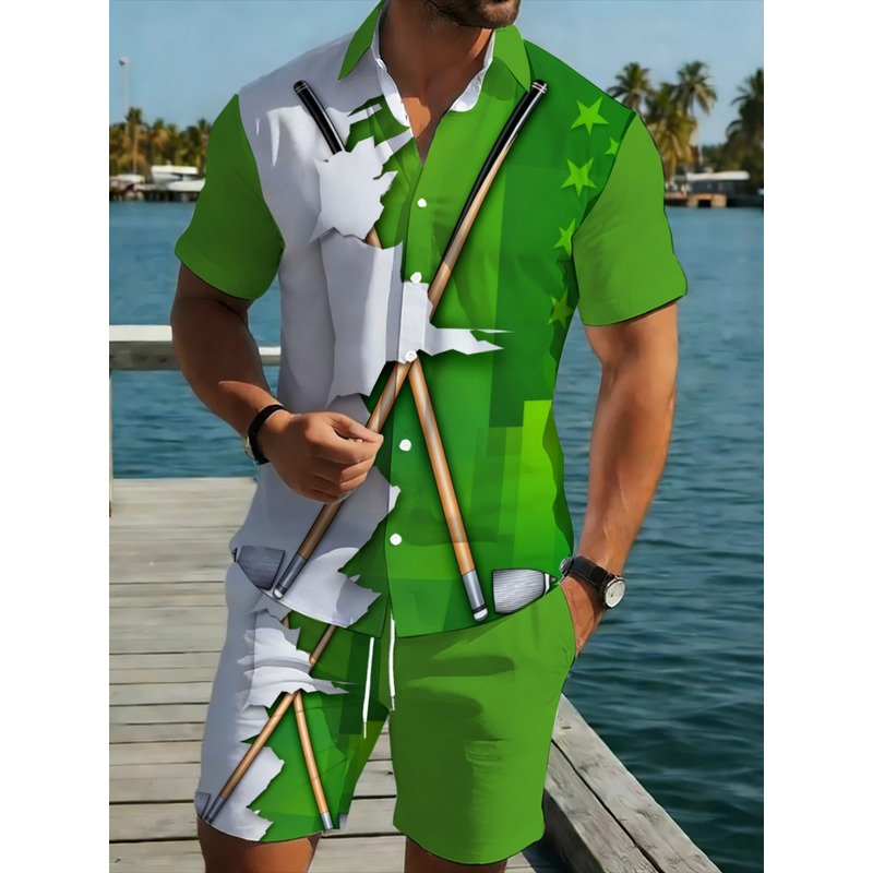 Golf Clubs - طقم قميص وبنطلون خفيف الوزن للرجال